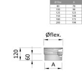 Screw-FIX Adaptor pipe to flex- Ø 125 (5")