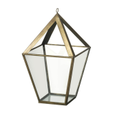 Parlane Casa Small Hanging Lantern in glass and antique gold coloured metal