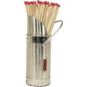Satin & Polished Steel Match Holder with Matches