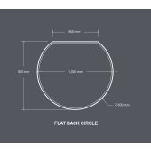 Flat back circle glass hearth black 