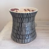 Lorna Clay Match Pot with Matches in black