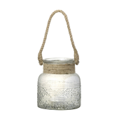 Parlane Hayle Glass Lantern with Rope Handle
