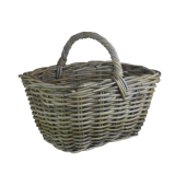 Grey Rattan Kindling Basket