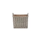 Willow Direct Small Rectangular Lined Wicker Log Basket 1