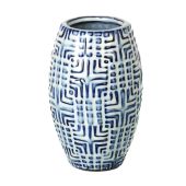 Large Milos blue & white decorative vase