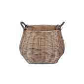 Willow Direct Curve -sided Antique Wash Hessian Lined Log Basket 1