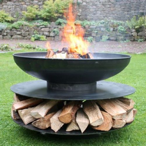 Large Ring Of Logs Fire Pit Outdoor, Open Fire Pit