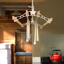 Pulley Maid Ceiling Airer with white cast iron ends 