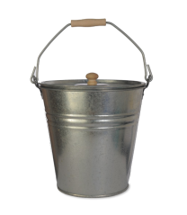 Galvanised Ash bucket with lid