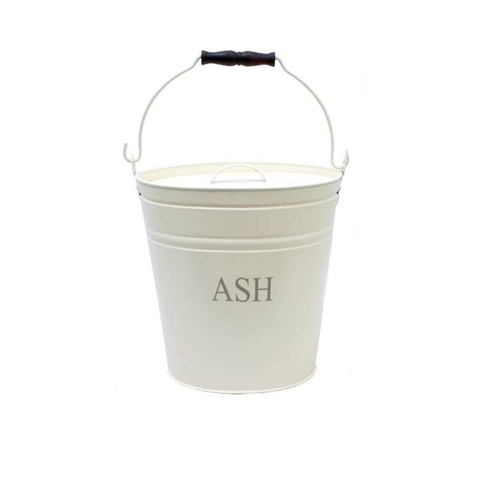 Ivory Printed Ash Bucket with Lid