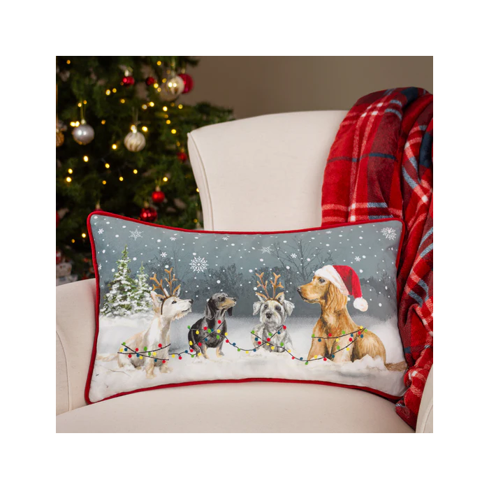 Christmas Dog Cushion Evans Lichfield
