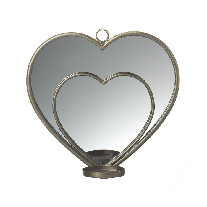 Parlane Heart Mirror with Candle Shelf