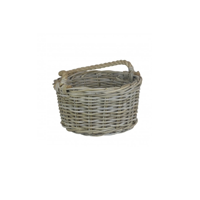 Kubu Grey Rattan Kindling Basket