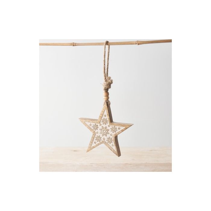 Wooden Snowflake Star Hanger